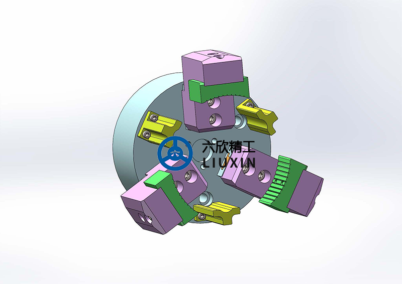內齒圈工件三爪卡盤夾持方案圖-2